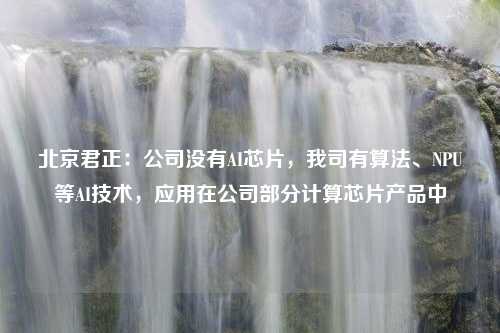 北京君正：公司没有AI芯片，我司有算法、NPU等AI技术，应用在公司部分计算芯片产品中