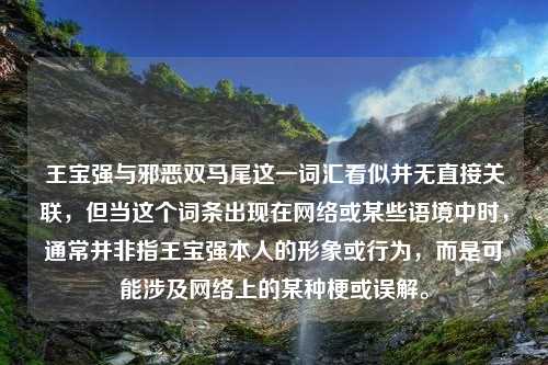 王宝强与邪恶双马尾这一词汇看似并无直接关联，但当这个词条出现在网络或某些语境中时，通常并非指王宝强本人的形象或行为，而是可能涉及网络上的某种梗或误解。