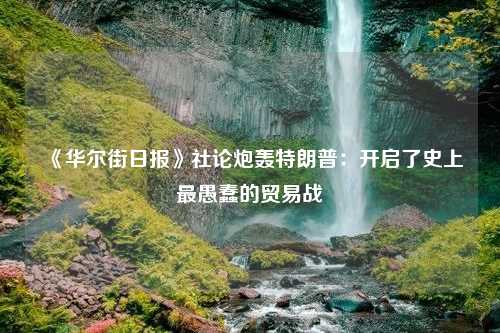 《华尔街日报》社论炮轰特朗普：开启了史上最愚蠢的贸易战