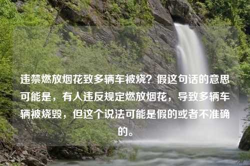 违禁燃放烟花致多辆车被烧？假这句话的意思可能是，有人违反规定燃放烟花，导致多辆车辆被烧毁，但这个说法可能是假的或者不准确的。