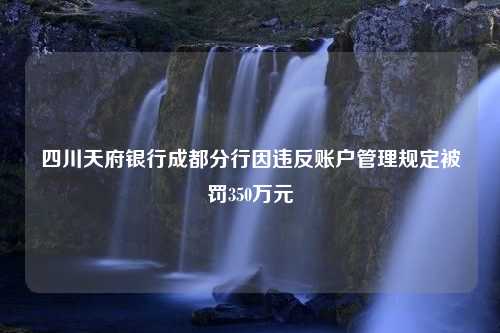 四川天府银行成都分行因违反账户管理规定被罚350万元